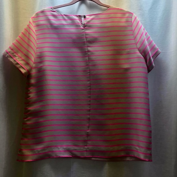 Neon pink stripe boxy blouse - Picture 2 of 4